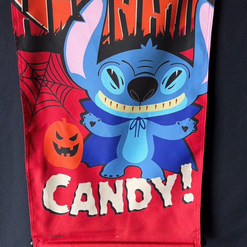 Disney Stitch‎ GIMME CANDY Halloween Hanging Banner 15"x 47.5" New With Tags